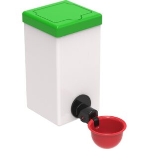 Bebedero basculante con depósito para aves 1 litro