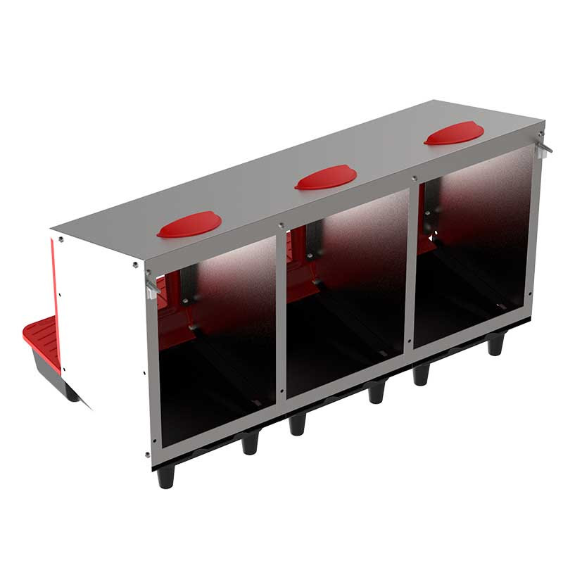 Ponedero interior metálico "Platinum" 3 departamentos - Imagen 2